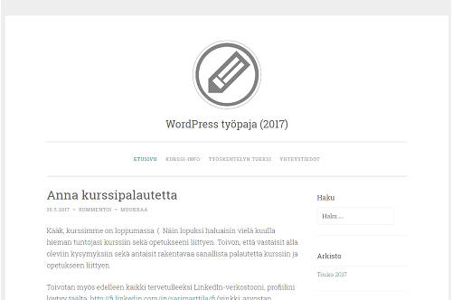WordPress-työpaja-kurssi
